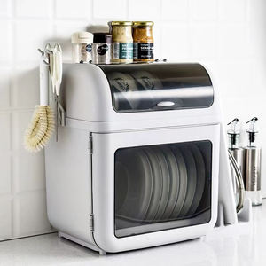 Escurridor de vajilla de plástico <span class=keywords><strong>para</strong></span> el hogar, <span class=keywords><strong>estante</strong></span> de almacenamiento de utensilios con cubierta <span class=keywords><strong>para</strong></span> el hogar - Product Image 6