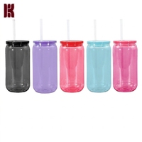 Gobelets en plastique PC 500 ml couleurs assorties avec couvercle push-pull pour boisson directe, 25 pièces/boîte, réutilisables, écologiques, pour enfants, pour les sorties en voiture