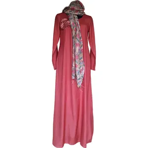Semplice ed elegante abbigliamento islamico abaya burka con abbellimento in tessuto di bambù ecologico resistente ai raggi UV opzione anche in cotone organico
