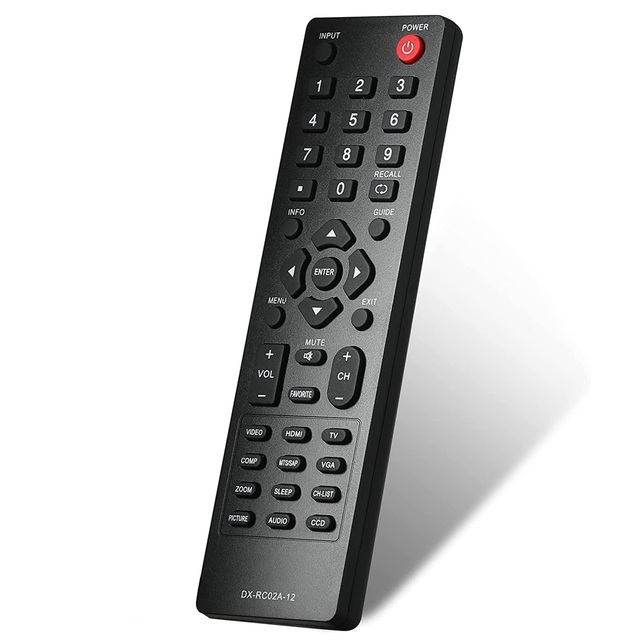 DX-RC02A-12 Universal Remote Control Compatible with All Dynex LCD LED HDTV DX-RC01A-12 DX-RC01A-13 DX-RC03A-13 RC-201-0B