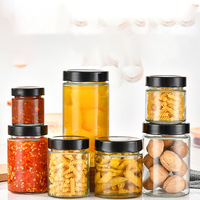Vente chaude Pots De Confiture Rondes Bocal En Verre De Confiture Hermétique 75ml 100ml 150ml 180ml 200ml 250ml 380ml 400ml 500ml 750ml pour L'emballage Alimentaire