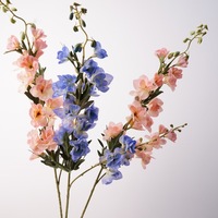 Fleurs artificielles QSBD au toucher réel, Delphinium à 2 tiges, longues tiges de Delphinium, fleurs décoratives pour la maison