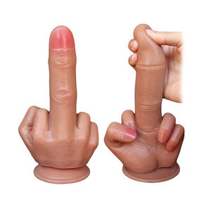 Бесплатная пользовательская коробка-огромная пародия средний палец подарок толстый фаллоимитатор гей мягкий силиконовый член большой присоской искусственный пенис Анальная пробка - Product Image 1