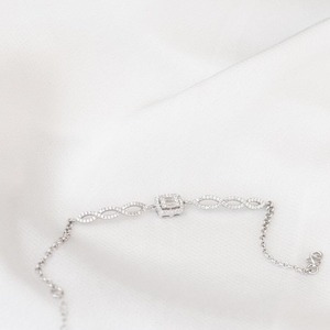 Elegant Moissanite Diamond Infinity Link Bracelet In 925 Silver Minimal Luxury Everyday Wear Gift For Women - Product Image 2