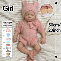 Poupée Reborn en Silicone Souple de 20 Pouces, Toucher Réaliste, Lignes de Moulage Discrètes, Poupée Réaliste pour Décoration et Présentation à Domicile