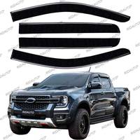 Color ahumado lluvia puerta visera ventana visera deflectores protector de lluvia para 2023 2024 NEXT GEN FORD RANGER accesorios camión de doble cabina