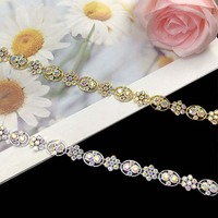 Accessoires de vêtements de scène strass en plastique dentelle couture bricolage Costume ethnique bandeau robe créative brillant cristal diamant garnitures