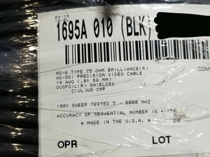 สายโคแอกเชียล BELDEN 75 โอห์ม SDI, RG-6, 18 AWG แบบ Solid BC, ฟอยล์ + ถักเกลียว TC 95%, ปลอกหุ้ม PVC, CMP BELDEN 1695A - Product Image 2