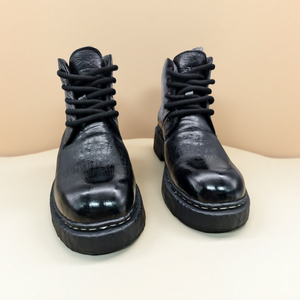 Bottes italiennes printemps/été avec doublure en polaire, style vintage, souples et chaudes, dessus en cuir de vache véritable, bottes chukka pour homme - Product Image 6