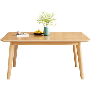 Juego de mesa y sillas de comedor Hengke Furniture, nórdico, de madera maciza, 6 piezas, rectangular, moderno, minimalista, para el hogar. - Product Image 4