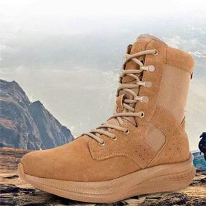 Bottes en daim pour homme, hauteur cheville, bout rond, lacets, doublure en maille respirante, semelle extérieure en caoutchouc, semelle intermédiaire en EVA, couleur unie, toutes saisons - Product Image 1