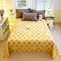 Parure de lit imprimée lettres tendance, Housse de couette de luxe à motifs, Linge de lit élégant, Literie moderne pour chambre à coucher, Vente en gros