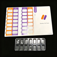 Kit de Inicio de Blíster para Medicamentos, 7 Días, 2 Dosis Diarias, Material PET Desechable, Personalizable, Clase I