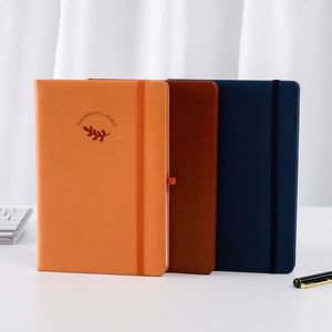 Promotional Gift A4 <b>A5</b> A6 Gold Stamping Leather Notebook Customized Inner Page Binding Elastic Strap Notebook With Pu Cover - Product Image 5