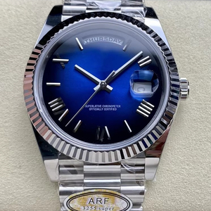 Reloj mecánico de gran calidad resistente al agua 40mm AR Factory 904l acero ETA 3255 movimiento 228239 peso 190g reloj azul degradado - Product Image 1