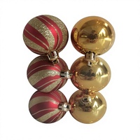 Ensemble de 6 boules de Noël en plastique à finitions variées, personnalisables en taille et couleur, pour décorer l'arbre de Noël