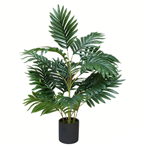 Palmera Areca Artificial de Tamaño Pequeño, <span class=keywords><strong>Dypsis</strong></span> Lutescens Artificial en Maceta de Plástico Negra, Planta Tropical Artificial para Decoración de Sala de Estar - Product Image 5