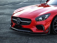 Kit carrosserie sur mesure pour Mercedes Benz AMG GT GTS, style PK, lèvre avant supérieure en fibre de carbone véritable, kit de carrosserie avant