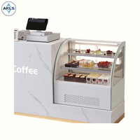 Petite vitrine de présentation de gâteaux et desserts en marbre à température unique avec portes vitrées pour refroidisseur de crème glacée
