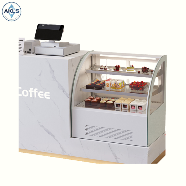 Small Single-Temperature Marble Table Cake Showcase & Dessert Display Cabinet with Glass Doors for Ice Cream Cooling Cooler