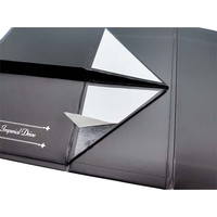 Boîte d'emballage en papier pour chaussures en carton rigide magnétique noir mat de luxe Grand emballage Boîtes cadeaux personnalisées avec ruban