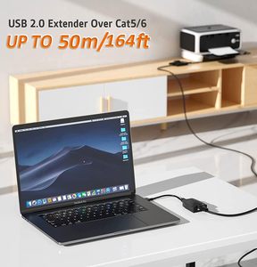 Adaptateur SYONG USB 2.0 vers RJ45, extension USB 50m sur RJ45 <span class=keywords><strong>Ethernet</strong></span> Cat 6e/6/5/5e, Plug and Play, câble d'extension USB Rj45 noir - Product Image 4