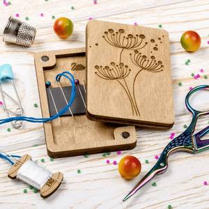 Astuccio in legno porta forniture per cucire piccola scatola artigianale con magnete ago Minder per ricamo strumento regalo per <span class=keywords><strong>Crafter</strong></span> - Product Image 6