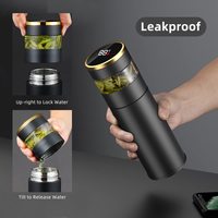 Botol Air Termos Pintar LED 2 in 1 dengan Infuser Teh, Bahan Stainless Steel 316, Anti Bocor, Layar Temperatur, dan Isolasi