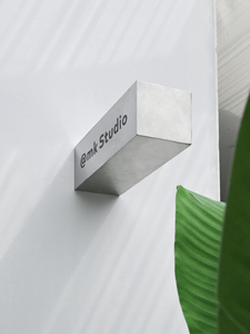 Panneau d'affichage de logo de porte de boîte en acier inoxydable à suspension latérale de magasin en métal personnalisé - Product Image 6