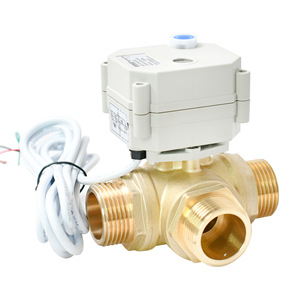 Vanne à boisseau sphérique électrique Tonhe 1 pouce en laiton, type T, automatique avec arrêt en cas de panne de courant pour eau et air - Product Image 1