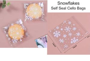 Paquete de 100 Bolsas para Golosinas con Diseño de Copo de Nieve, Autoadhesivas, Resellables, de Celofán PP Reciclable, de Grado Alimenticio, para Paletas - Product Image 3