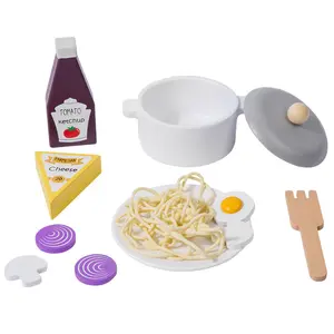COMMIKI Felt Play Pretend Food Kitchen Toy Food Spaghetti Playhouse Set Mini Food Toys Kitchen Toys