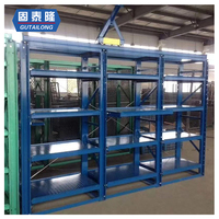 Systèmes de rayonnage d'entrepôt en acier industriel, protection contre la corrosion, installation à encliquetage à 4 niveaux, taille personnalisable, revêtement en poudre