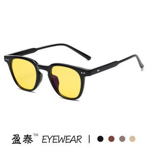 Eyewear Square Frame Anti Blue Light Glasses Plano Lenses Full Frame Unisex TR Material <b>PC</b> Lens - Product Image 5
