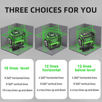 Niveau laser rotatif industriel à 16 lignes Laser horizontal et vertical à nivellement automatique à 360 degrés avec couleur laser verte