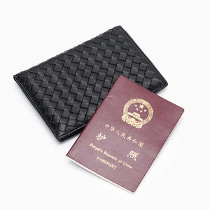 Nuevo Porta Pasaportes de Piel de Oveja Tejida a Mano, Cartera Multifuncional de Cuero Genuino Unisex para el Mercado de la UE y EE. UU. - Product Image 3