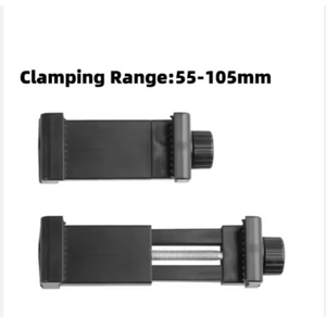 קליפס טלפון נייד מפלסטיק עם חיבור Hot Shoe, לצילום אופקי ואנכי, מקל סלפי מסתובב עם חצובה, לשידור חי וידאו ושימוש על שולחן - Product Image 2