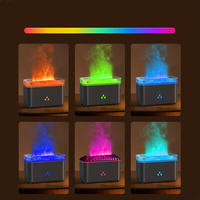 Diffuseur d'huiles essentielles électrique miniature 2026 en plastique, flamme colorée, humidificateur ultrasonique à faible bruit pour voiture