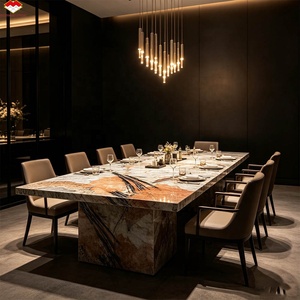 Cuarzo Rosa Pandora <span class=keywords><strong>Patagonia</strong></span> de Lujo Moderno, Resina Pulida Impermeable para Mesa de Comedor de <span class=keywords><strong>Restaurante</strong></span>, Hotel, Villa, Apartamento - Product Image 2