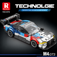 Reobrix 688 Puzzle Kreatif 1:24 Mobil Balap Sport Model Kecil DIY Perakitan Balok Mainan Dewasa Set Mainan Blok Bangunan