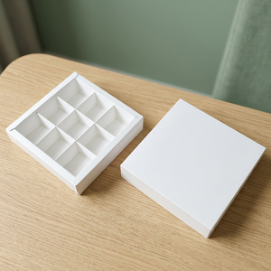 Custom White Chocolate <b>Gift</b> <b>Box</b> Self-Erecting Magnetic Recyclable Paper Candy Tray <b>Lid</b> Base 9 12 16 25 Cavity Packaging for - Product Image 2