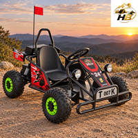 Kart électrique tout-terrain robuste 1200W avec cadre en acier épaissi, transmission par chaîne, freins à disque, 165x85x100cm, idéal pour les parcs d'attractions
