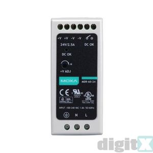 Alimentation électrique sur rail DIN Moxa MDR-60-24 24V 2.5A, convertisseur AC/DC - Product Image 1