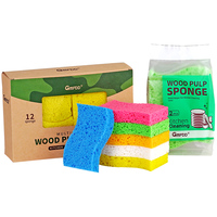 Éponge de cellulose jaune durable réutilisable pâte de bois tissu éponge de nettoyage pour sol salle de bain meubles de cuisine éponge de cuisine