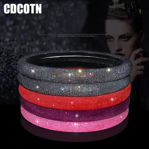 Nuevo cristal Rhinestone rojo blanco rosa diamantes mujeres coche Interior coche <span class=keywords><strong>volante</strong></span> <span class=keywords><strong>cubre</strong></span> Universal para la mayoría de los modelos - Product Image 6