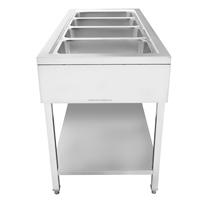 Équipement de restauration Buffet Acier inoxydable Chauffe-plats électrique commercial Bain Marie Table vapeur avec contrôle de la température