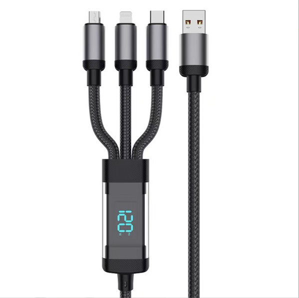 Manufacturer Wholesale 120W Super Fast Charging USB to USB-C Micro 3 in 1 USB Cable Eco-Friendly Power Bank & Mobile Phone