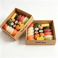 Boîtes à sushi personnalisées avec logo, design populaire pour la restauration rapide, boîtes à emporter avec séparateur, emballage personnalisé pour sushi