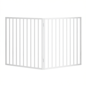 Set di recinzioni per cani in legno di pioppo bianco, lunghezza totale 63 pollici, per uso interno. - Product Image 1