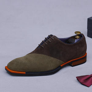 Chaussures en cuir pour hommes, nouveau style, finition velours inversé, style britannique, multicolores, chaussures habillées et richelieu en cuir pour hommes - Product Image 4